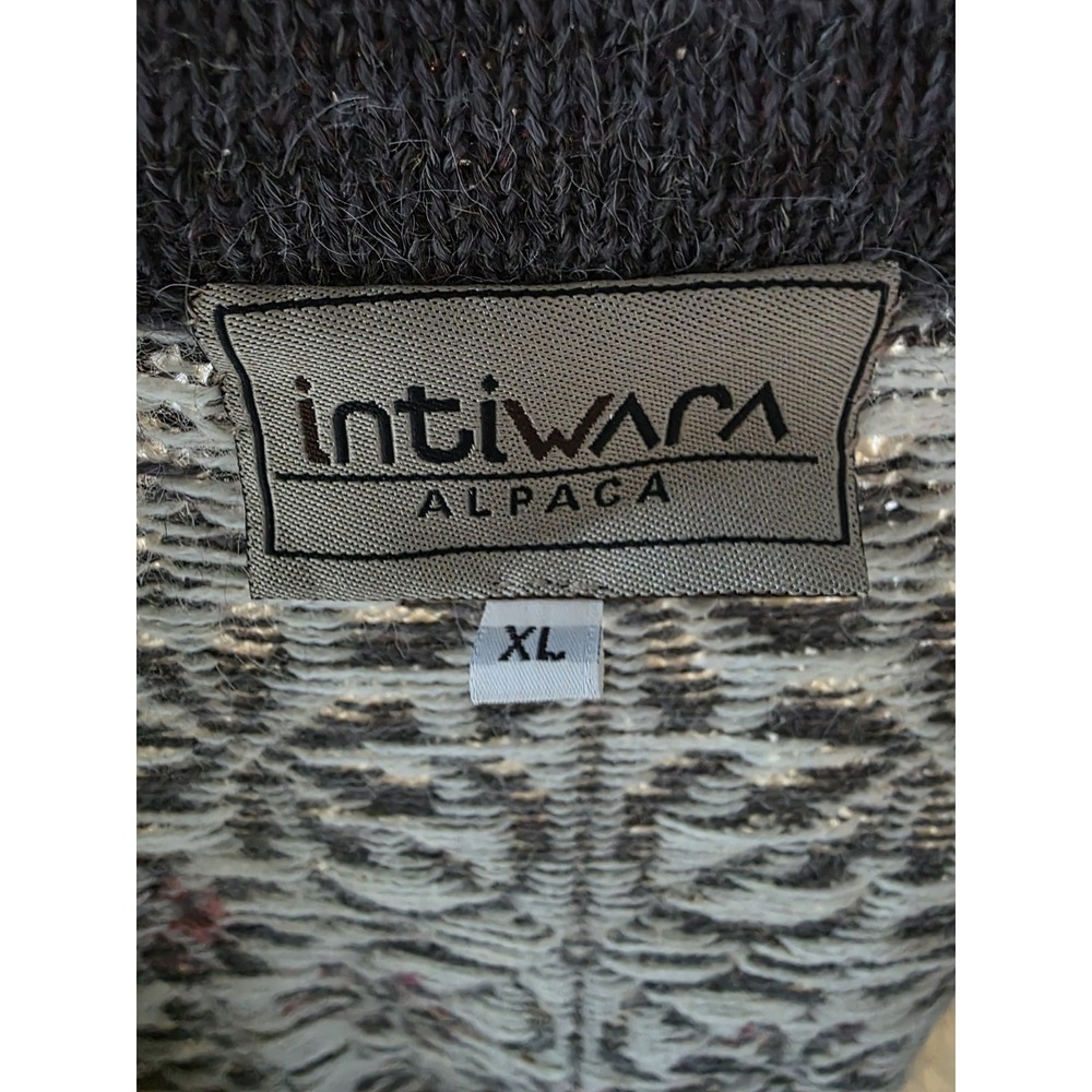 Vintage Intiwara Women's 100% Alpaca Cardigan Nordic XL Full Zip - Picture 5 of 15
